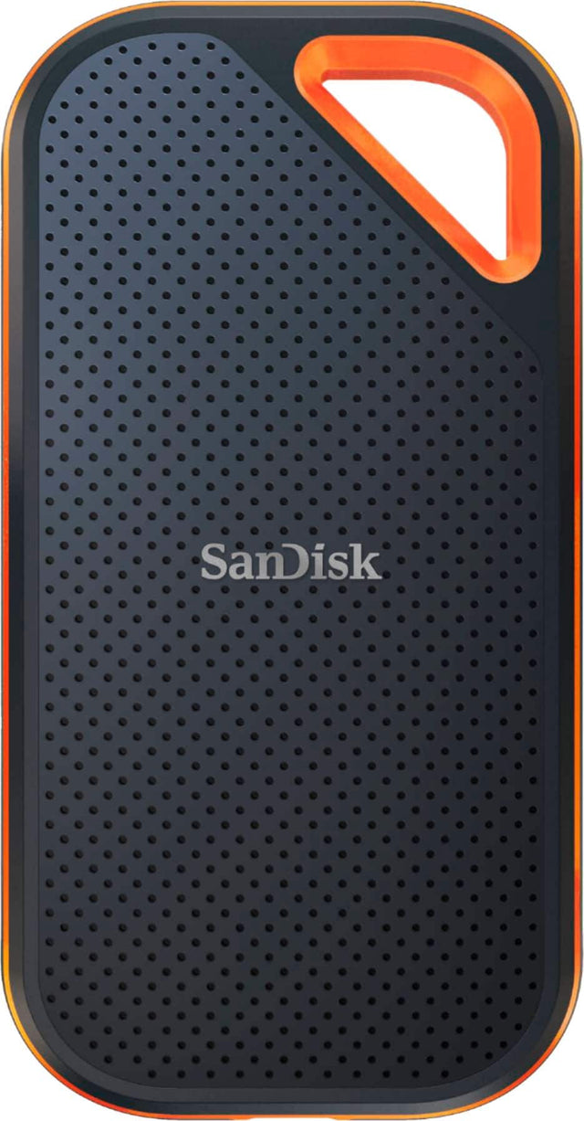 Front. SanDisk - Extreme Pro Portable 2TB External USB-C NVMe SSD - Black.