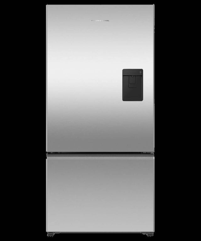 Front. Fisher & Paykel - 32 in. Wide 18.2 Cu. Ft. Bottom Mount Freezer Freestanding Refrigerator with Ice & Water - Stainless Steel.