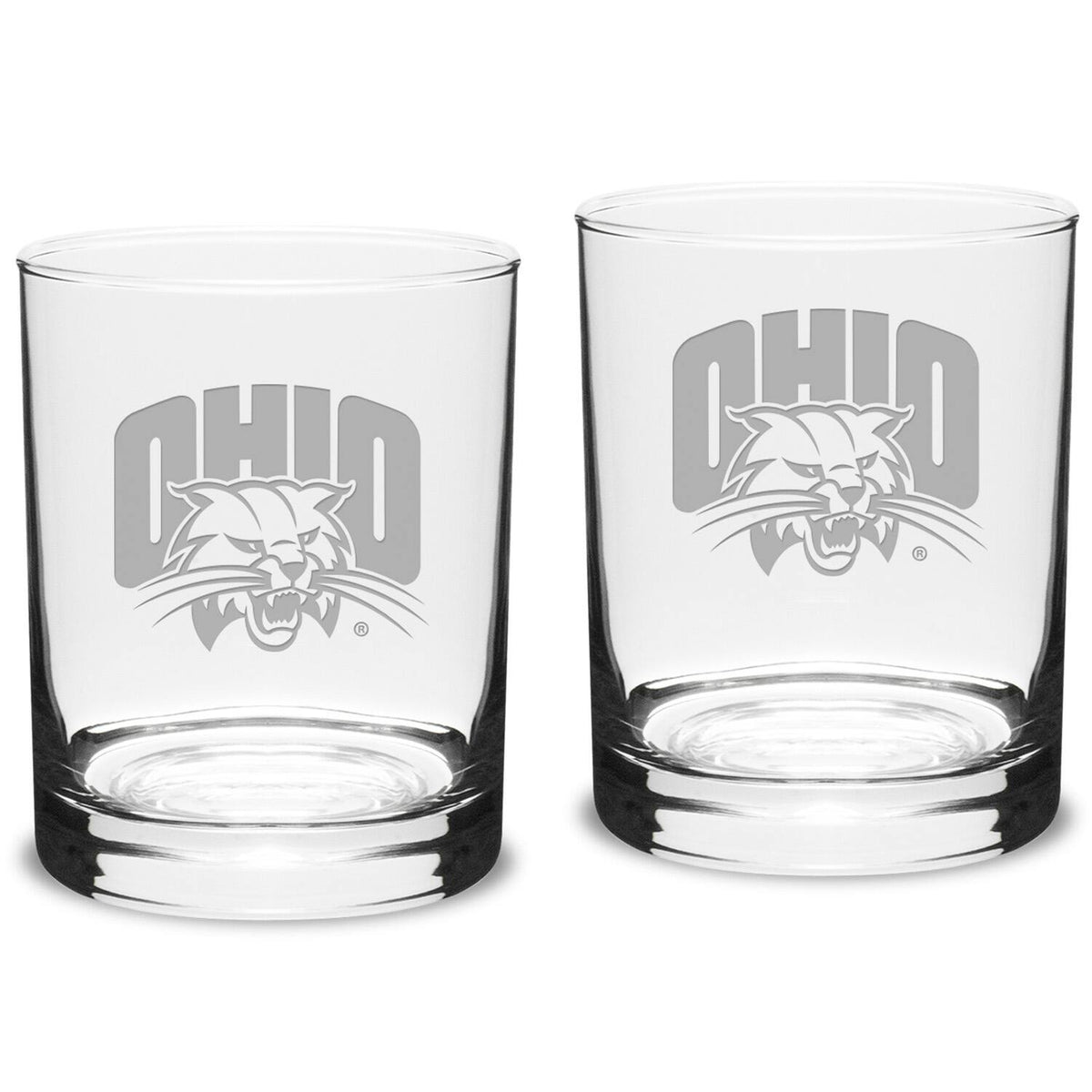Jardine - Ohio Bobcats 14oz. 2-Piece Classic Double Old-Fashioned Glass Set - Multicolor
