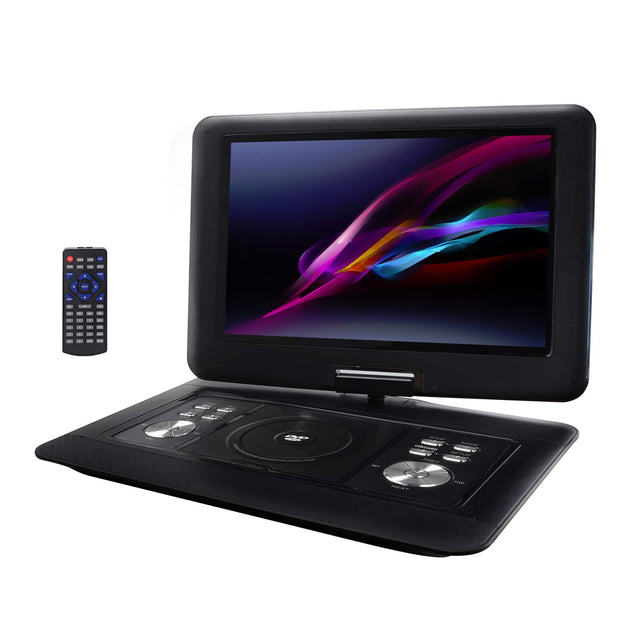 Front. Trexonic - Trexonic 14.1 Inch Portable DVD Player with Swivel TFT-LCD Screen and USB,SD,AV Inputs - Black.