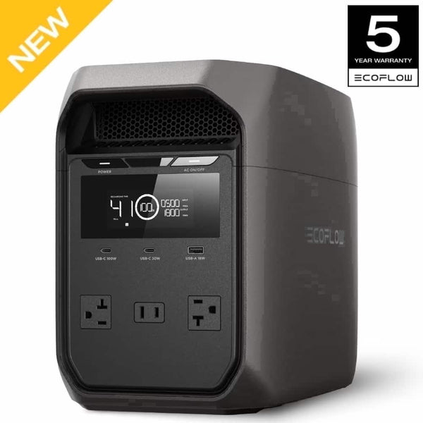 EcoFlow - DELTA 3 Classic(1024 Wh Capacity)Portable Power Station,1800W AC Output,Fast Charge,Solar Generator for RVs - Dark Black