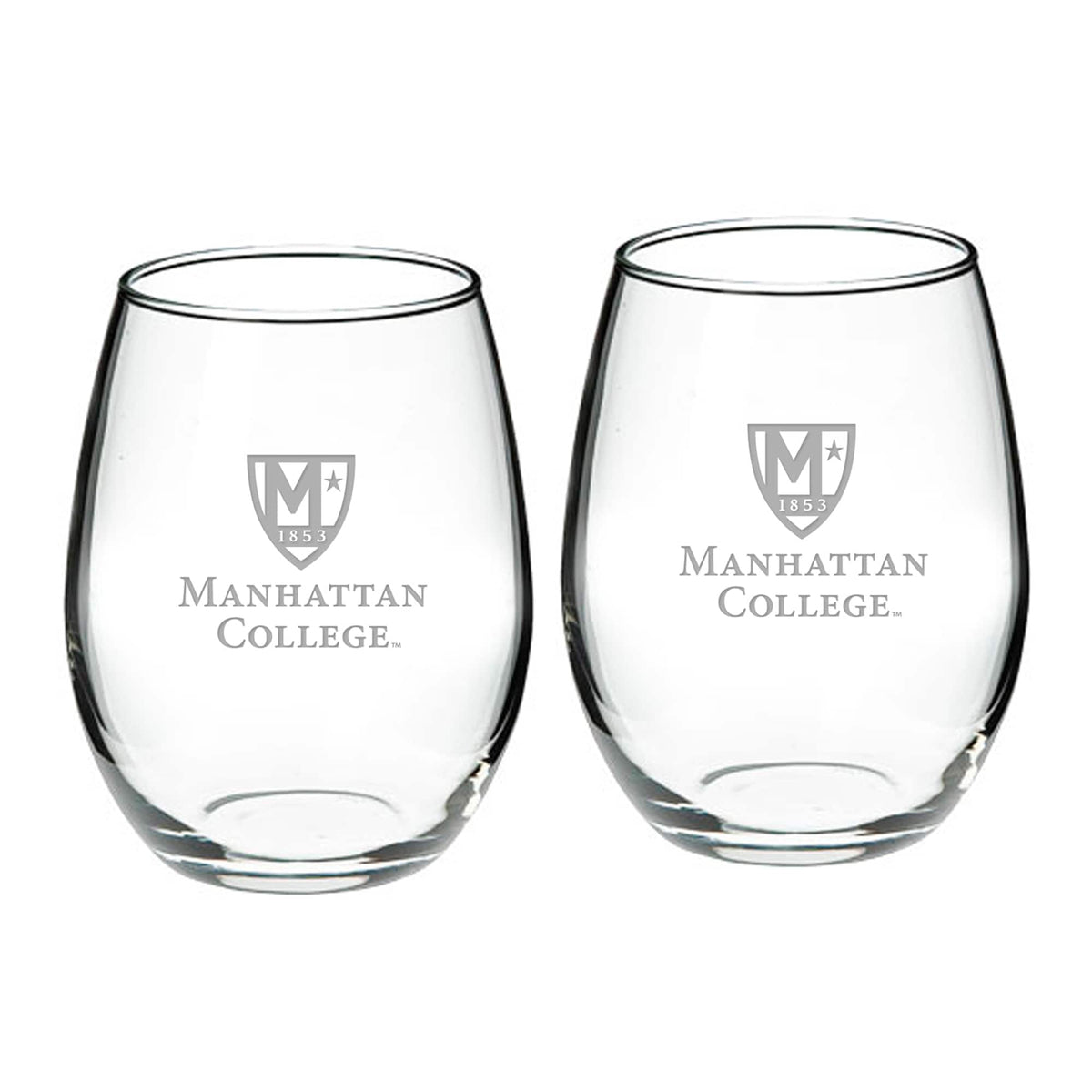 Jardine - Manhattan Jaspers 21oz. 2-Piece Stemless Wine Glass Set - Multicolor