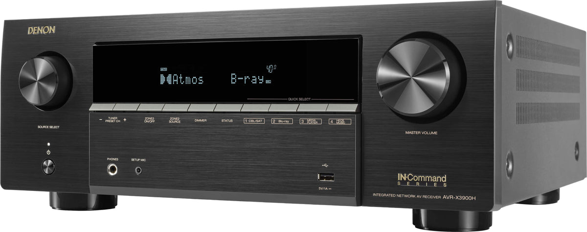 Denon - AVR-X3900H 9.4 Ch. 105W 4K/8K Dolby Atmos AV Receiver - Black