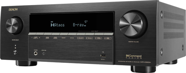 Denon - AVR-X3900H 9.4 Ch. 105W 4K/8K Dolby Atmos AV Receiver - Black
