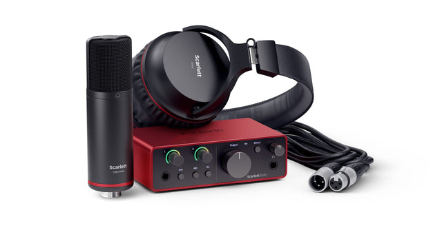 Front. Focusrite - Scarlett Solo Studio 4th Generation Audio Interface - Red.