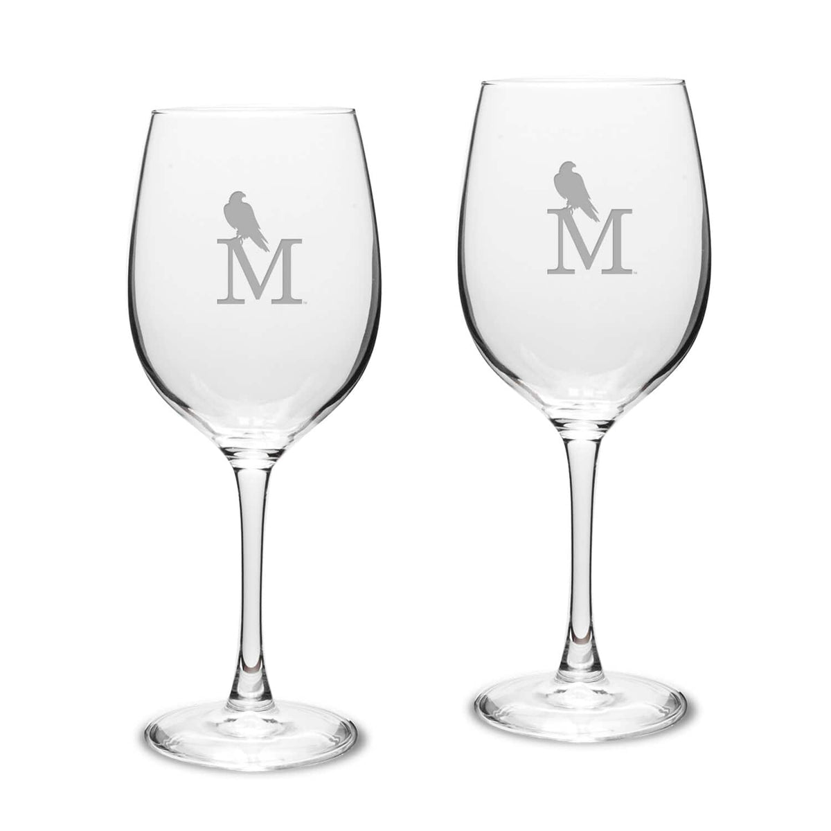 Jardine - Montevallo Falcons Two-Piece 16oz. Traditional White Wine Glass Set - Multicolor
