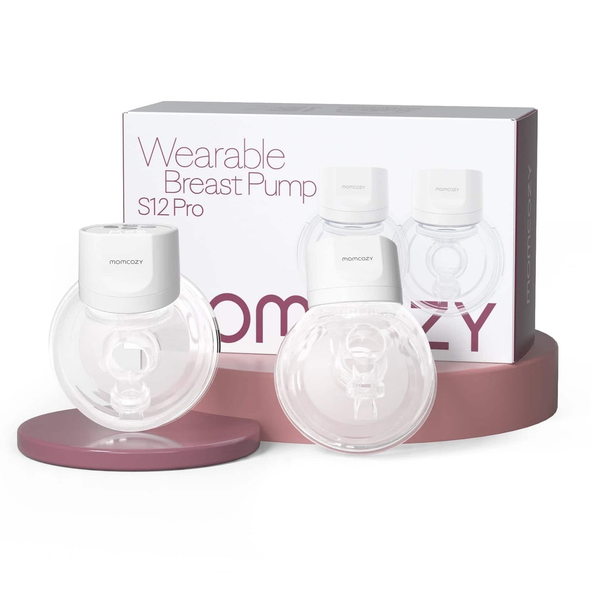 Momcozy - BP058-WH00BA S12 Pro Wearable Hands-Free Breast Pump, DoubleFit Flange, 3 Modes, 9 Levels Double Electric Pump - White