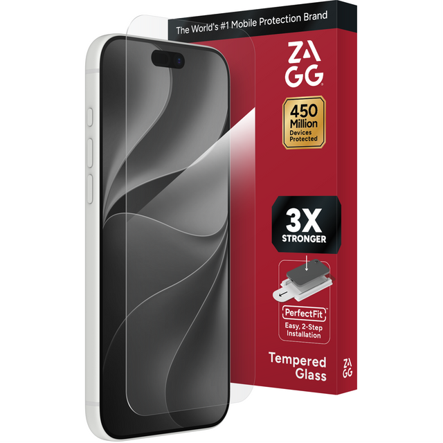 Protection Brand World's #1 Mobile The ZAGG 450 Million Devices Protected  
3X STRONGER  
PerfectFit Easy, 2-Step Installation Tempered ZAGG Glass