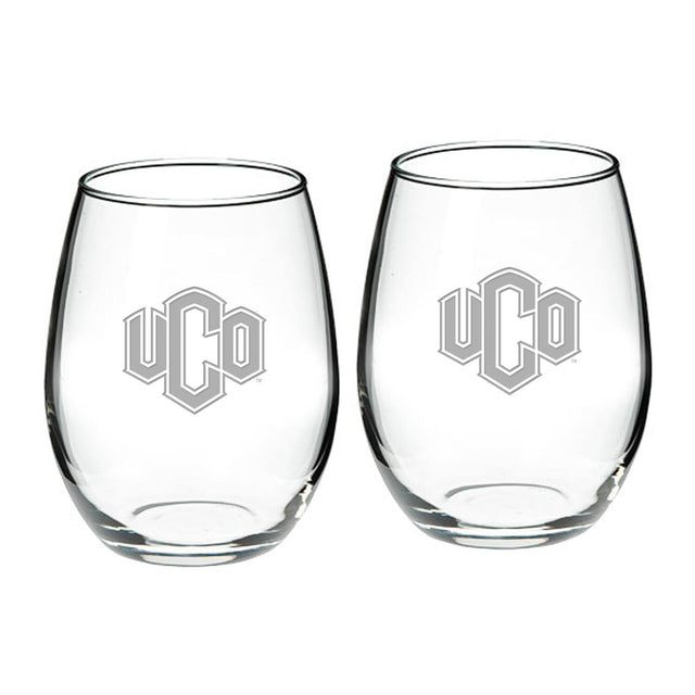 Front. Jardine - Central Oklahoma Bronchos 21oz. 2-Piece Stemless Wine Glass Set - Multicolor.