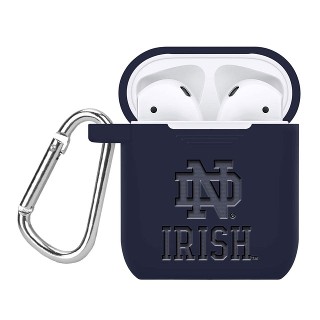 Front. Affinity Bands - Notre Dame Fighting Irish Debossed Silicone AirPods Case Cover - No Size - Multicolor.