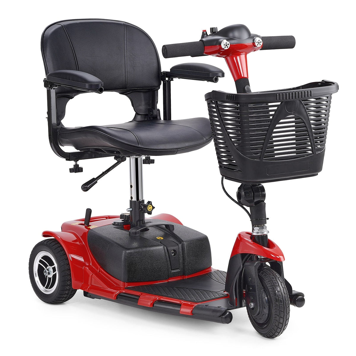 VEVOR - 3 Wheel Folding Mobility Scooter for Adults & Seniors, Heavy-Duty Electric Powered Mobility Scooter & 12 Mile Long Range - Black;Red