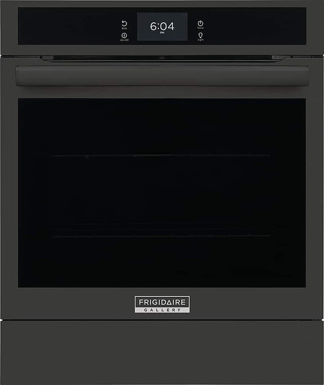 Front. Frigidaire - Gallery 24" Built-In Single Electric Wall Oven with Air Fry - Black.