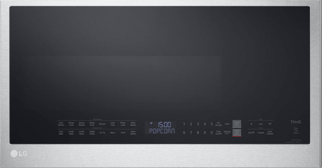 Front. LG - 1.7 Cu. Ft. Convection Over-the-Range Microwave with Sensor Cooking and Air Fry - PrintProof Stainless Steel.