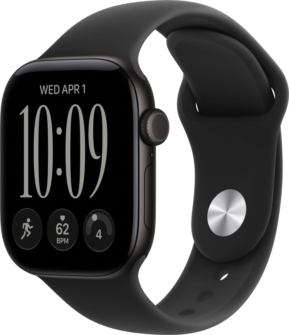 Apple Watch Series 12 (GPS + Cellular) 42mm Aluminum Case with Black Sport Band - M/L - Black (Verizon) - (2026)