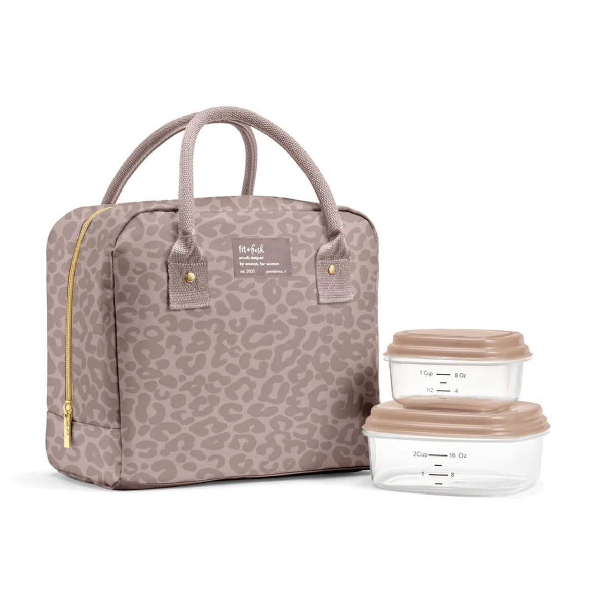 Fit & Fresh - 7039CX3829 Bloomington Lunch Bag Kit - Mocha Feline Fine
