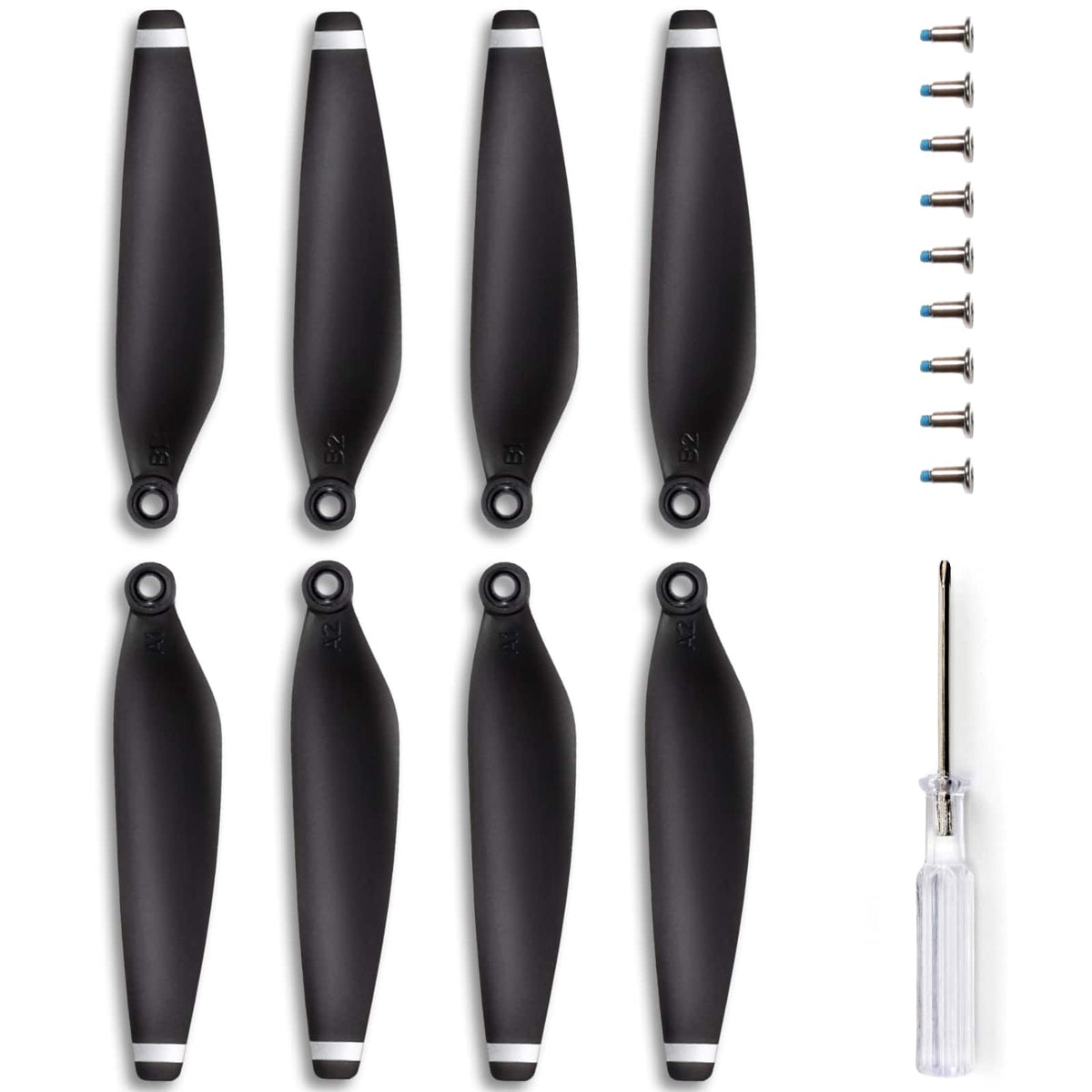 Ruko - U11MINI / U11MINI 4K Drone Propellers, 4 Replacement Rotor Blades, Durable & Lightweight Spare Props, Easy to Install - Black