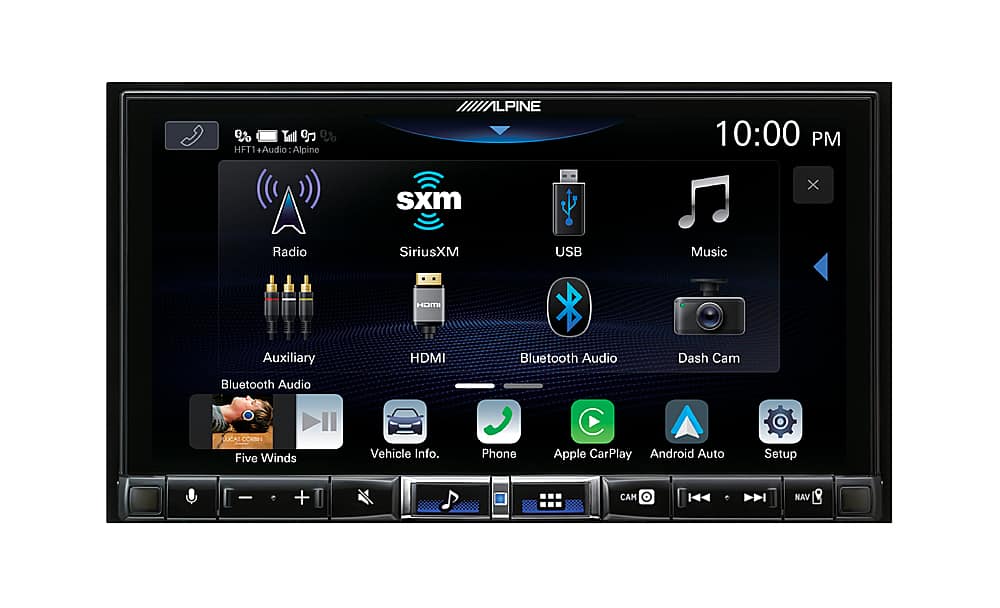 Alpine - 7" Android Auto and Apple CarPlay Bluetooth Digital Media Receiver - Black