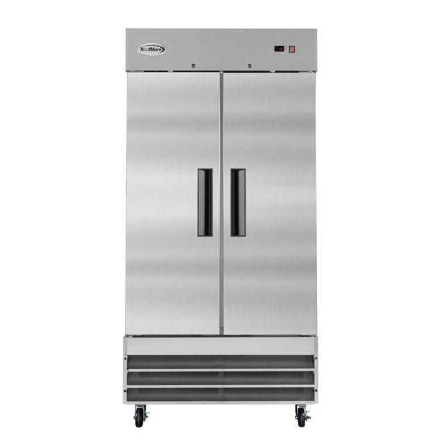 Front. Koolmore - 39 in. Commercial Stainless Steel 2-Door Reach-In Refrigerator, 30 cu. ft. RIR-2D-SS35C - Stainless-Steel.