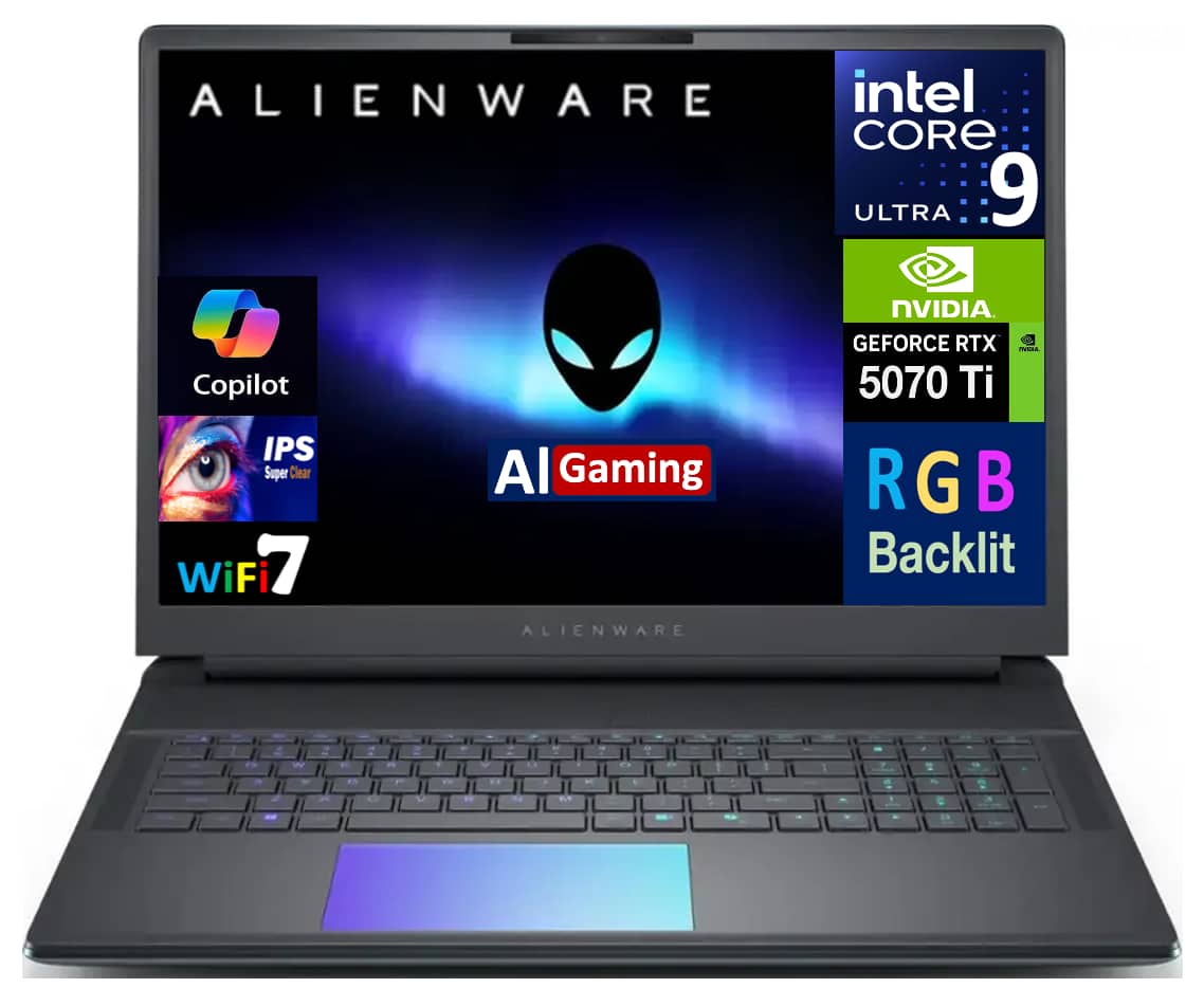 Alienware - 18 Area-51 Gaming Laptop (Ultra 9- 275HX, 32GB, 2TB PCIe SSD, 18 (2560x1600), RTX 5070 Ti, Win 11 Home) - Liquid Teal