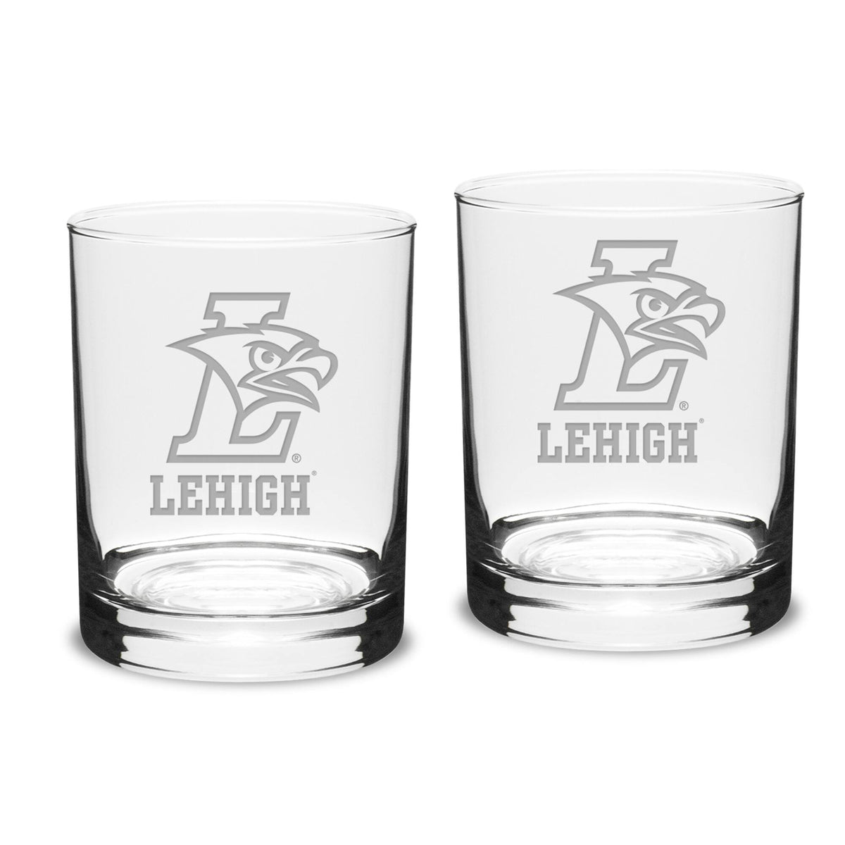 Jardine - Lehigh Mountain Hawks 14oz. 2-Piece Classic Double Old Fashioned Glass Set - Multicolor