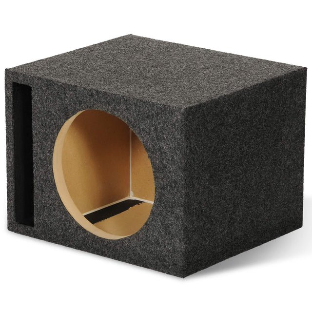 Front. QPower - QPower QBASS Vented Chamber 12" Single Audio Subwoofer Enclosure Box, Charcoal - Charcoal Gray.