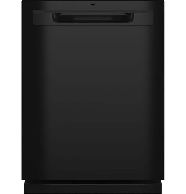 Front. GE - Top Control Built-In Dishwasher with 3rd Rack, Dry Boost, 50 dBa - Black.