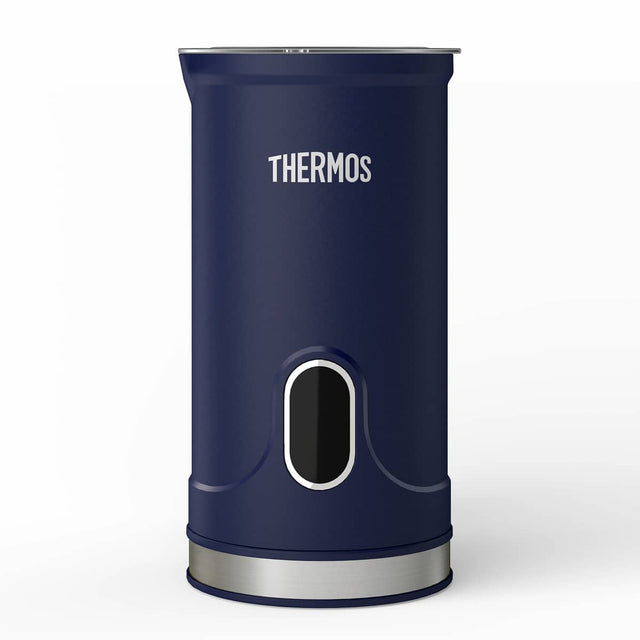 Front. Thermos - 4-in-1 Multifunctional Milk Frother Automatic Hot & Cold Soft Foam Maker Electric Steamer Ehai-5612e - Blue.
