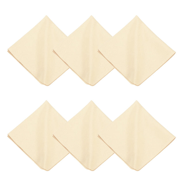 Front. Unique Bargains - 6pcs Microfiber Cleaning Cloth 8x8 inch for Glasses Screens Phones Lenses - Beige.