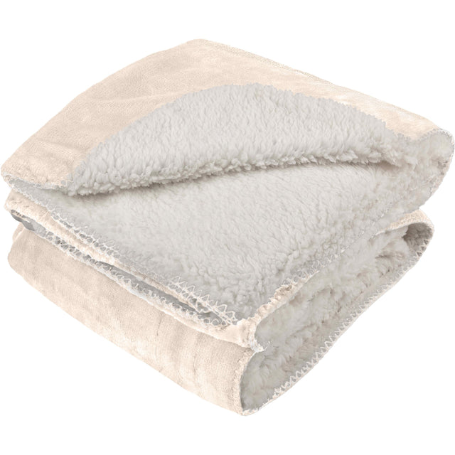 Front. PetMaker - 60x80 Water-Resistant Dog Blanket - Cream.