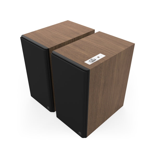 Angle. Klipsch - The Nines II Powered Bookshelf Speakers (Pair) - Walnut.