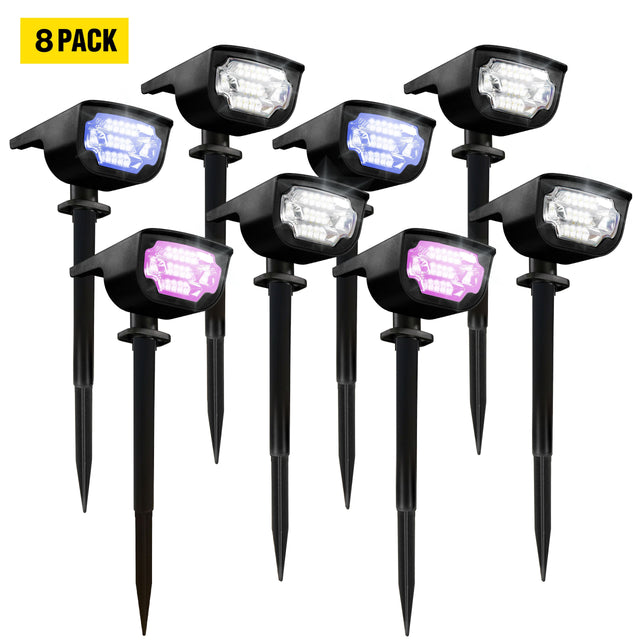 Front. Bell + Howell - Bionic Color Burst Solar Powered Waterproof Pathway Lights- 8 Pack.