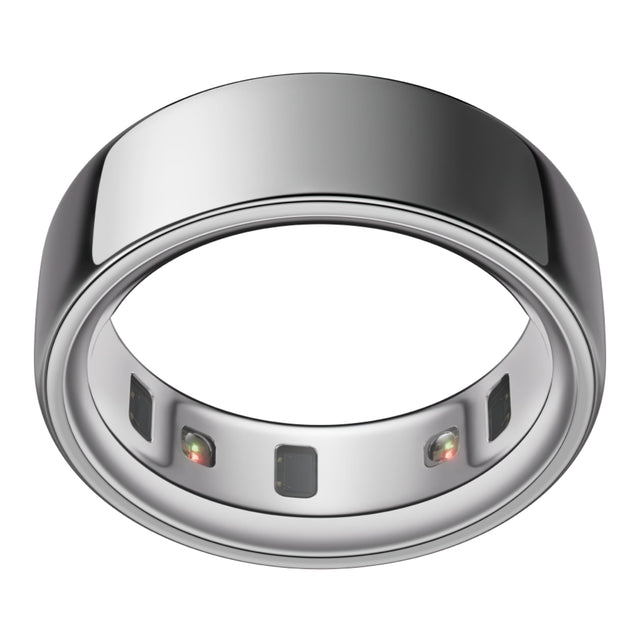 Front. Oura - Ring 4 - Smart Ring - Size Before You Buy with OR4 Sizing Kit - Size 4 - Silver.