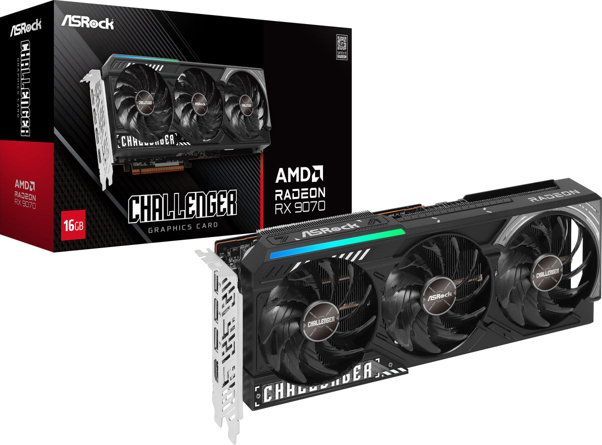 ASRock - Challenger Radeon RX 9070 16GB GDDR6 PCI Express 5.0 Graphics Card