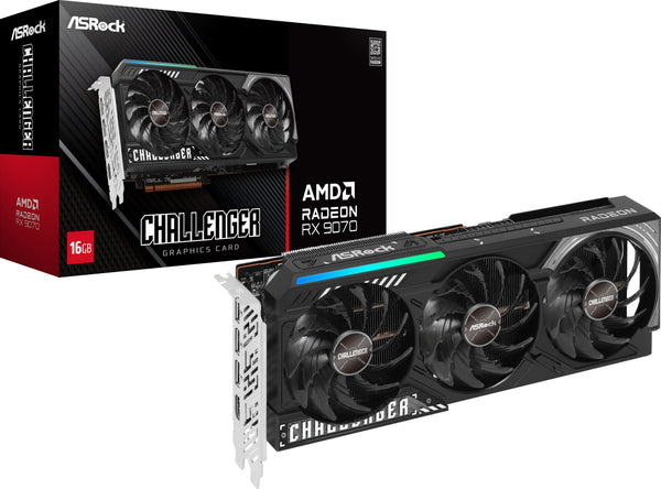 ASRock - Challenger Radeon RX 9070 16GB GDDR6 PCI Express 5.0 Graphics Card