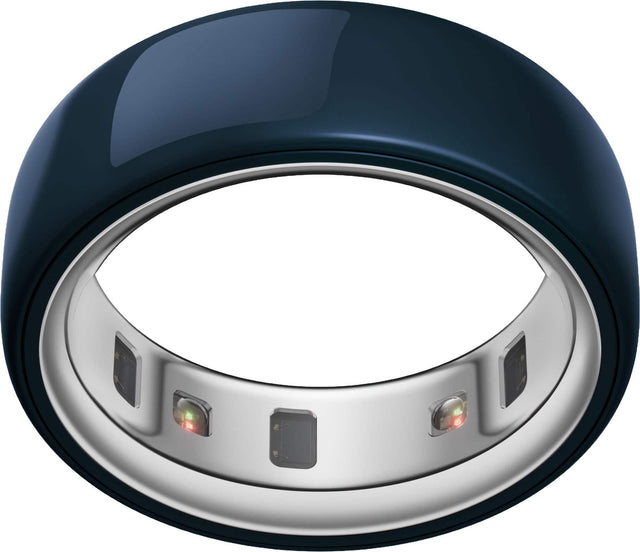 Front. Oura - Ring 4 Ceramic - Smart Ring - Size Before You Buy with OR4 Sizing Kit - Size 7 - Midnight.