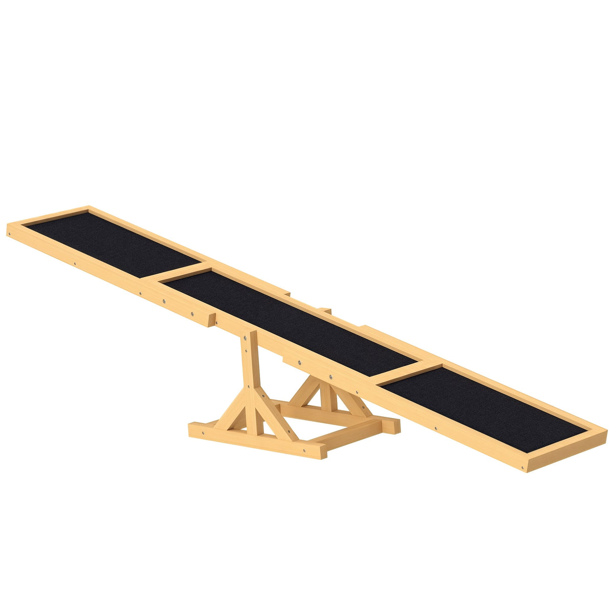 Pawhut - Wooden Dog Agility Seesaw, Training/Exercise, Platform Equipment, Weather Resistant, 71"Lx12"Wx12"H - Yellow
