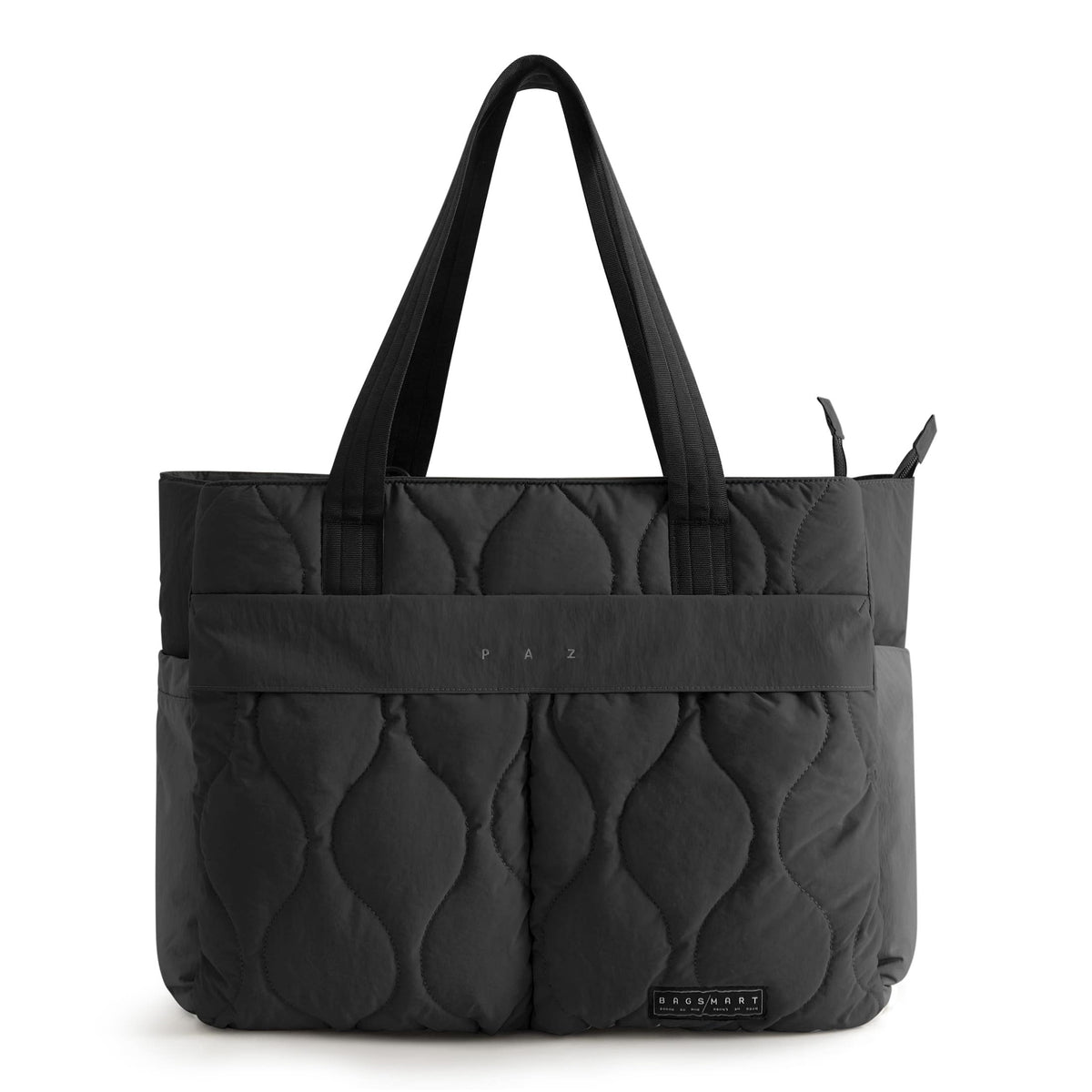 Bagsmart - Paz 23L Commuter Tote, Water-Resistant Tote with 15.6" Laptop Compartment for Work & Travel - Black