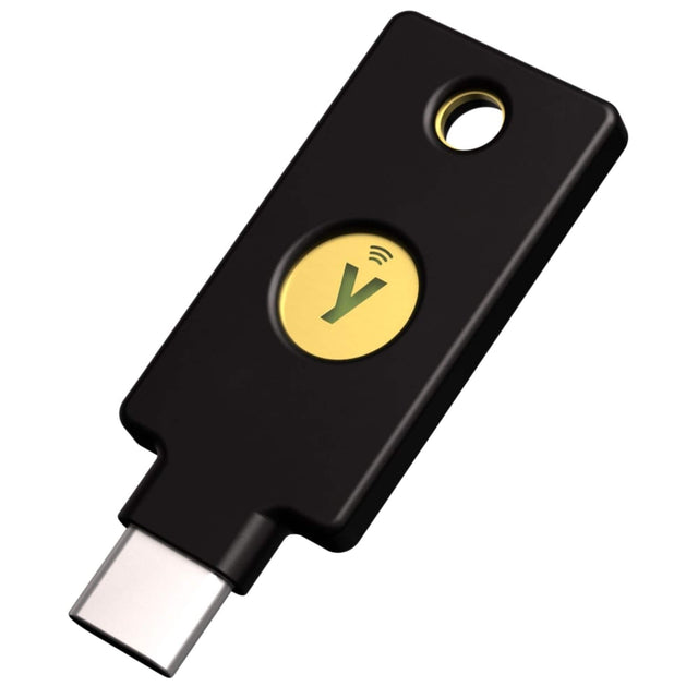 Front. Yubico - Yubico - YubiKey 5C NFC - Two-Factor authentication (2FA) Security Key, Connect via USB-C or NFC, FIDO Certified OnePack - Black.