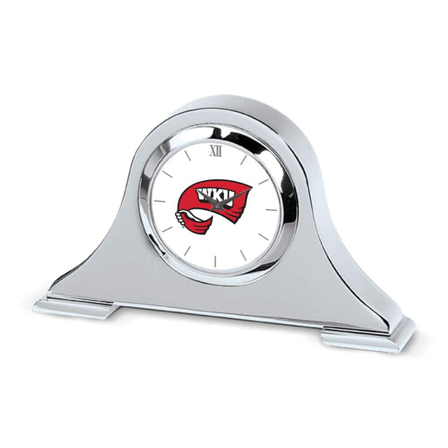 Front. Jardine - Western Kentucky Hilltoppers Primary Team Logo Napoleon Desk Clock - Silver.