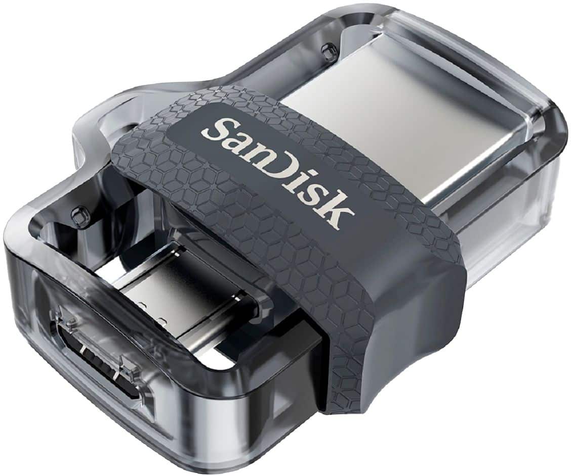 SANDISK - Ultra 256GB USB 3.0, Micro USB Flash Drive - Gray / Transparent