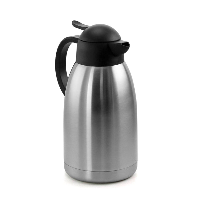 Front. MegaChef - MegaChef 2.11 Quart Stainless Steel Thermal Beverage Carafe for Coffee and Tea - Silver and Black.
