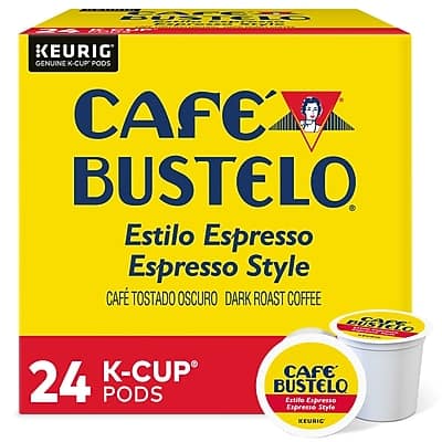 Cafe Bustelo - Espresso Coffee, Dark Roast, Keurig K-Cup Pods, 24/Box