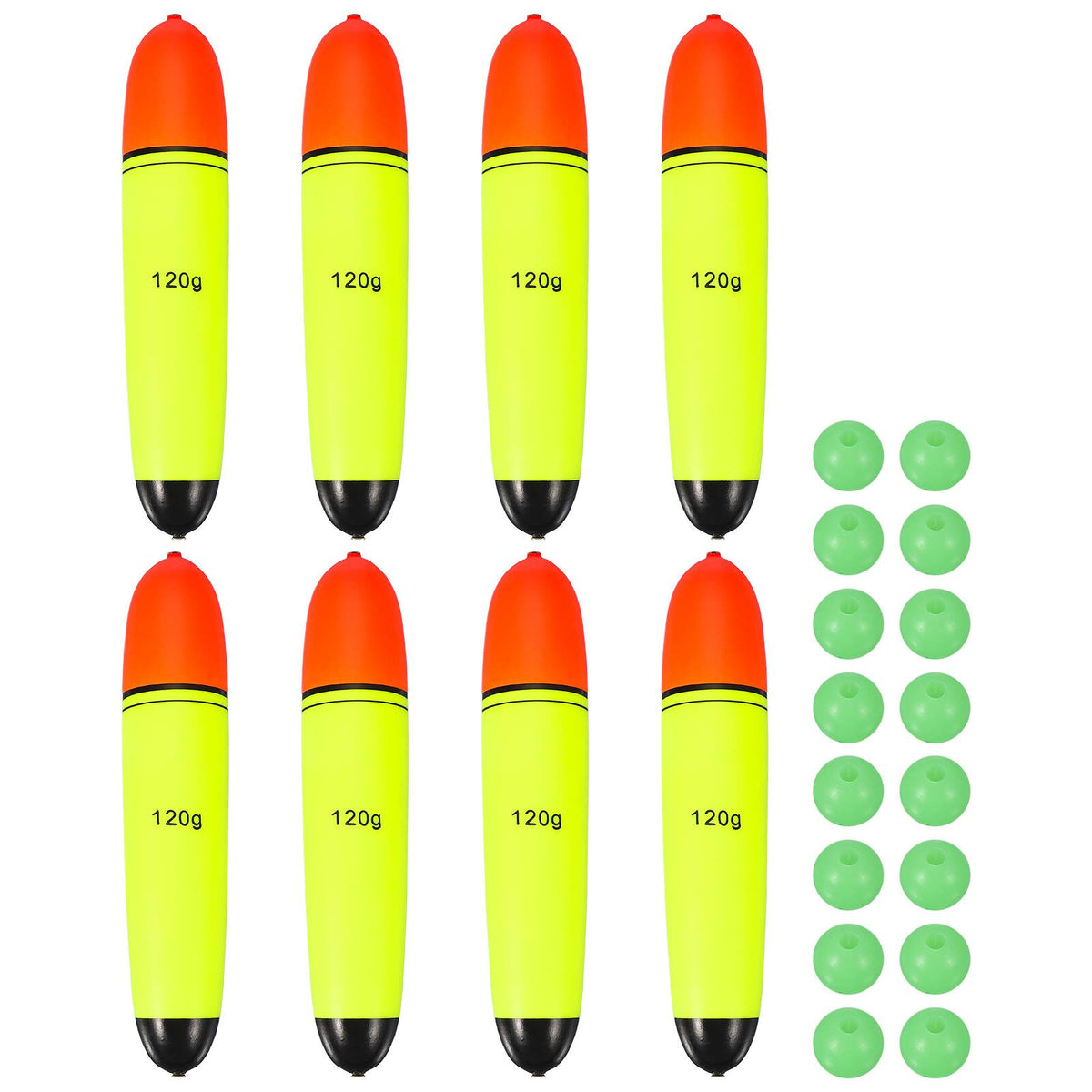Unique Bargains - Fishing Slip Bobbers, EVA Foam Slip Floats with Beads, 4.2 oz Floatage & 8pcs - Fits Perch/Carp/Bass, Salt/Freshwater - Red, Yellow