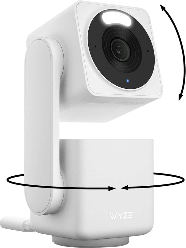 Wyze - Cam Pan v4, Indoor/Outdoor, Plug-in 4K Security Camera with 360° Pan/Tilt & Color Night Vision - White