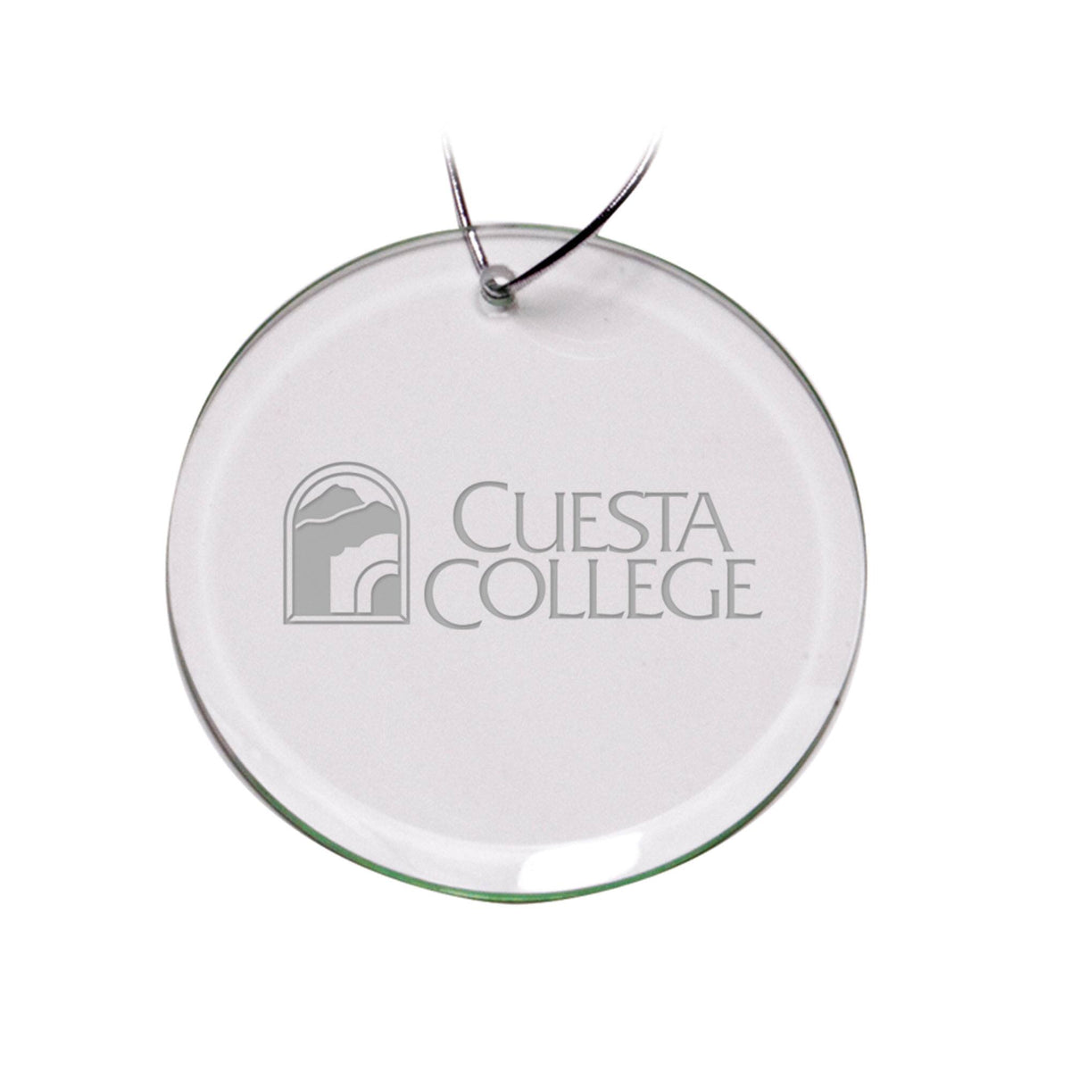 Jardine - Cuesta College Cougars Team Logo 3'' Round Glass Ornament - Multicolor