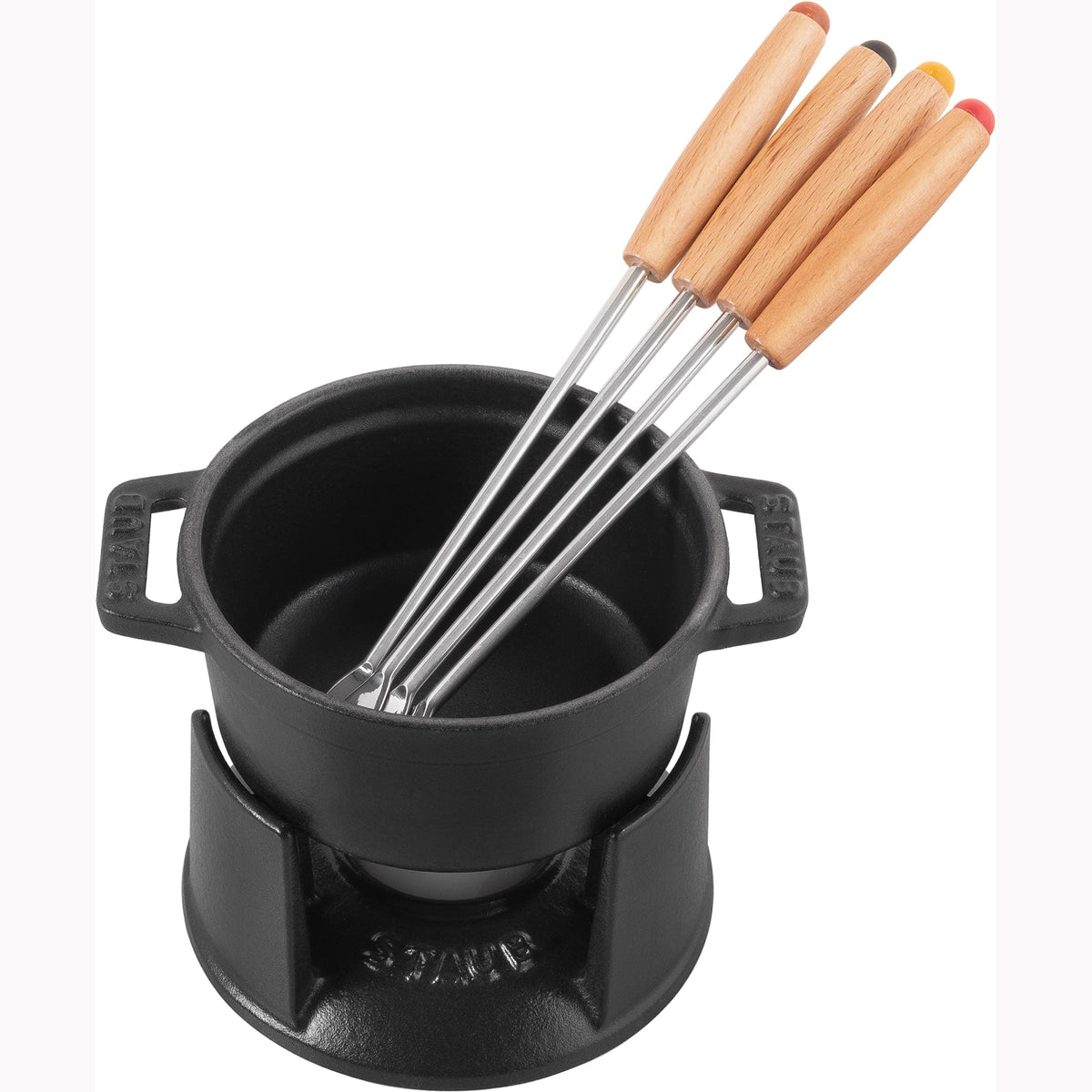 Staub - Cast Iron 0.25-qt Mini Chocolate Fondue Set - Matte Black