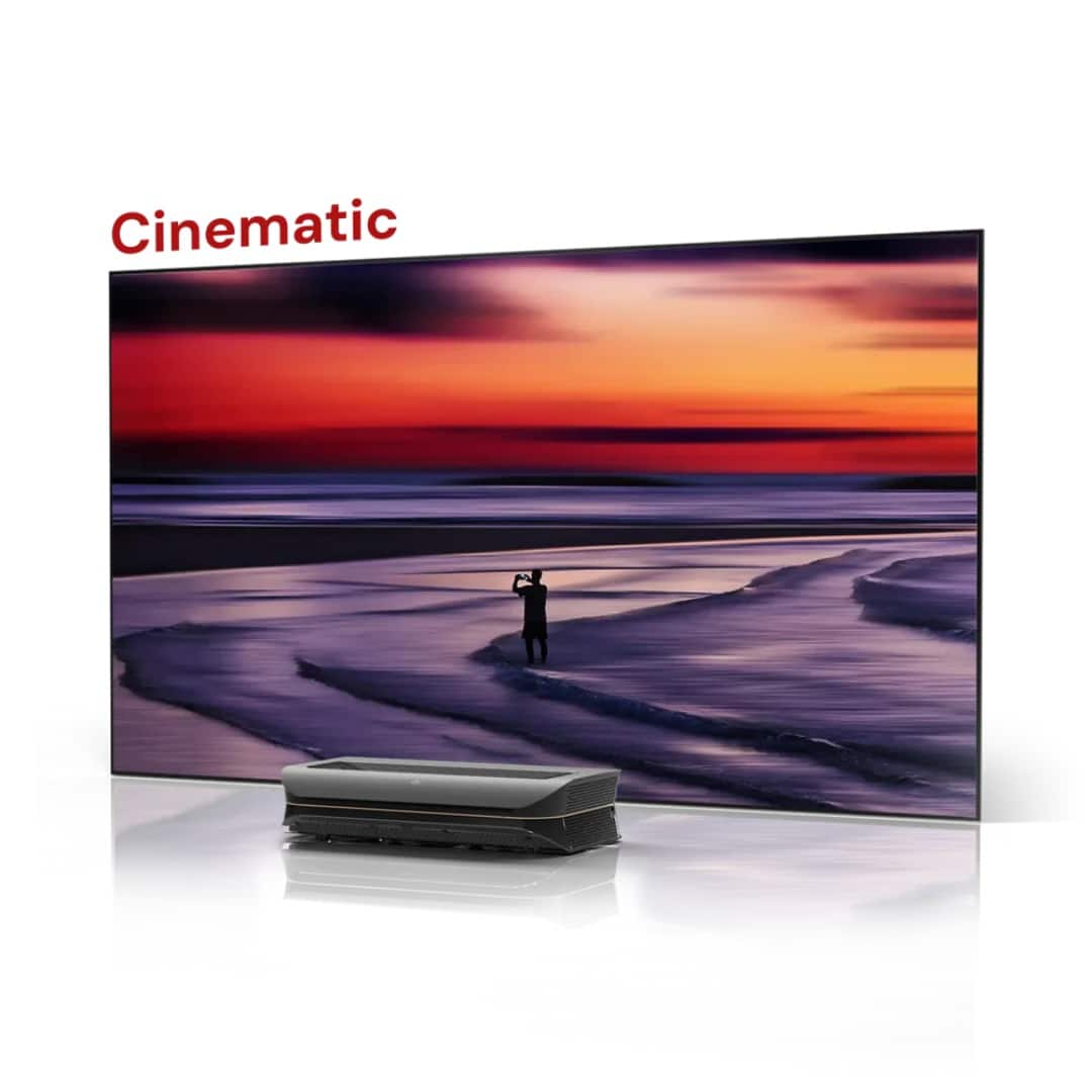 Bundle - AWOL Vision - LTV-3000 Pro 4K 3D Ultra Short Throw Projector + 120" Cinematic ALR Screen - Black