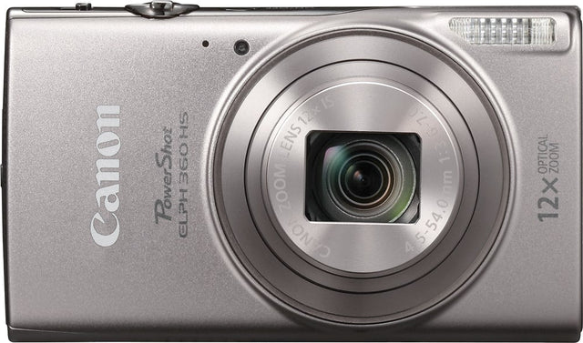 Front. Canon - PowerShot ELPH 360 20.2-Megapixel Digital Camera - Silver.