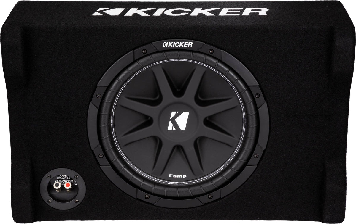 KICKER - Comp Down-Firing 12" Single-Voice-Coil 4-Ohm Loaded Subwoofer Enclosure - Black