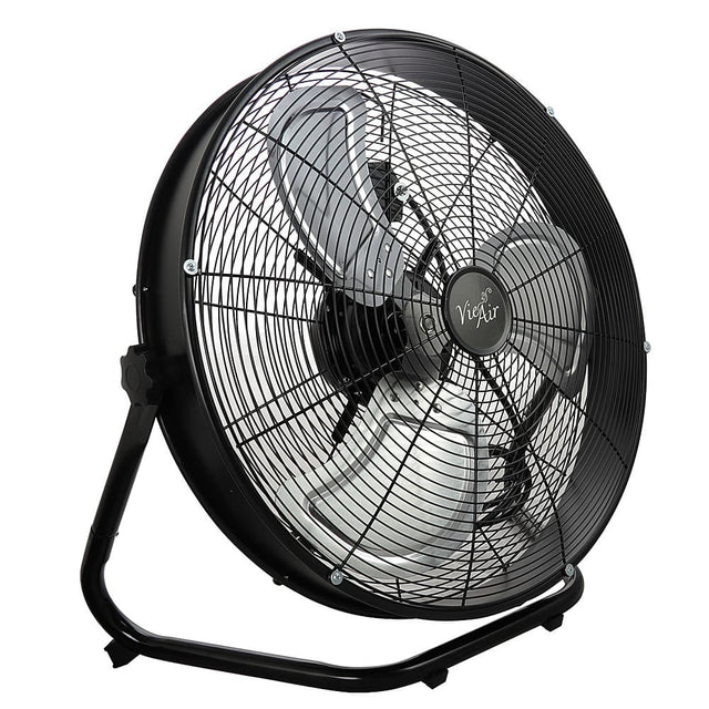 Left. VieAir - 20 Inch 3-Speed Industrial Floor Drum Fan - Black.